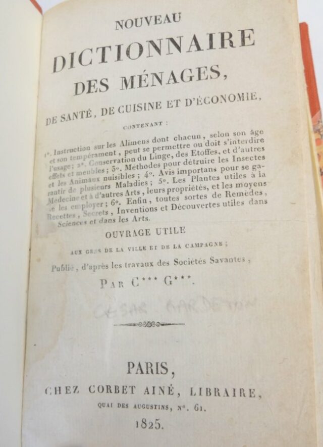 GARDETON, César : "Nouveau dictionnaire des ménages, de santé, de ......"