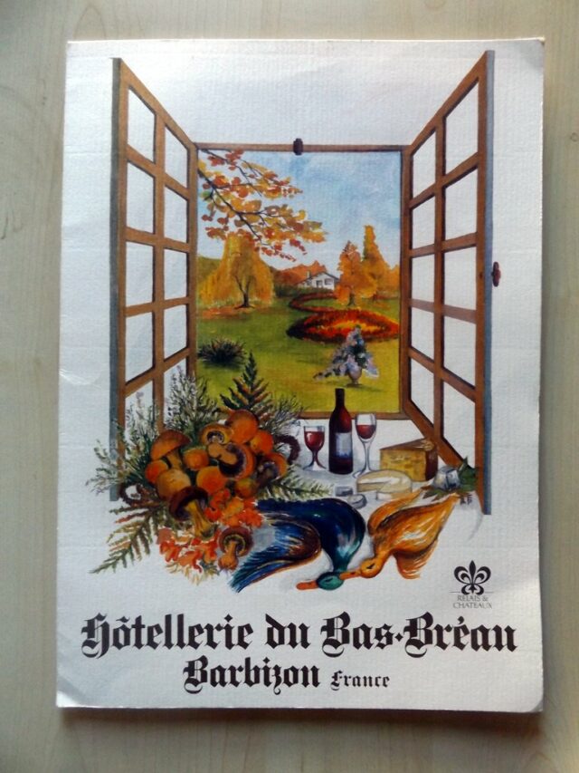 HÔTELLERIE DU BAS-BREAU - [ PEATICK, F. ] - BARD, Fabien - FAVA, Dominique et Jean-Pierre. : "Menu d'automne de l'hôtellerie du Bas-Bréau à Barbizon."