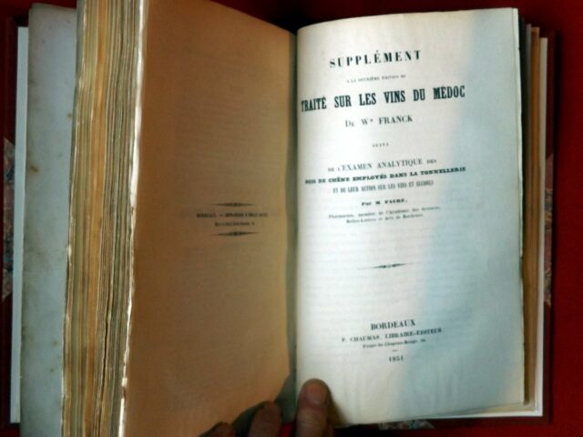 FRANCK, William   -   FAURE, M.  : « Traité sur les vins du Médoc et les autres vins rouges....." – Image 5