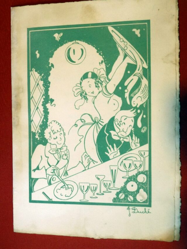 ACADEMIE DES PSYCHOLOGUES DU GOÛT  -  HACHETTE, René  -  DUCHE, Jacqueline. : « Menu du dîner de l'académie des psychologues du goût - 