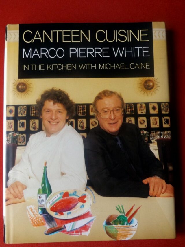 WHITE, Marco Pierre  -  CAINE, Michael : « Canteen cuisine in the kitchen with Michael Caine. »       