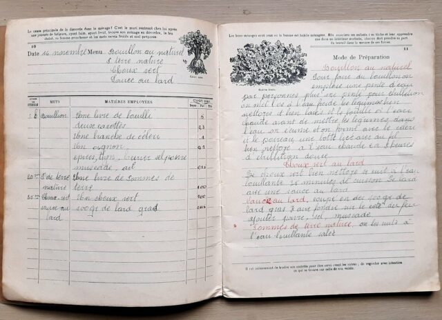 PARFONDRY, Claire (arrangé par). : « Cahier d'économie domestique pour les Ecoles ménagères. » – Image 2