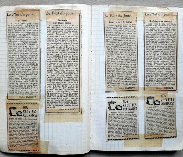 ANONYME : « Carnet de recettes de cuisine en 1956. » – Image 3