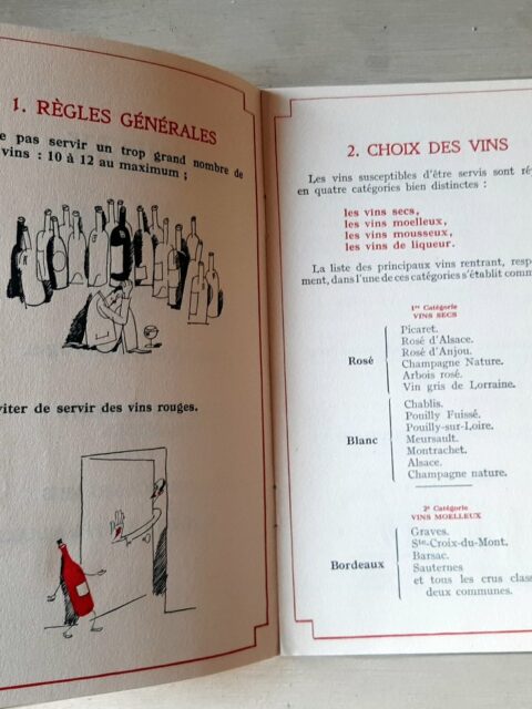 COLETTE - MARTIN, Charles - NICOLAS : "Le six à huit des vins de France. Vade mecum de la maîtresse de maison."