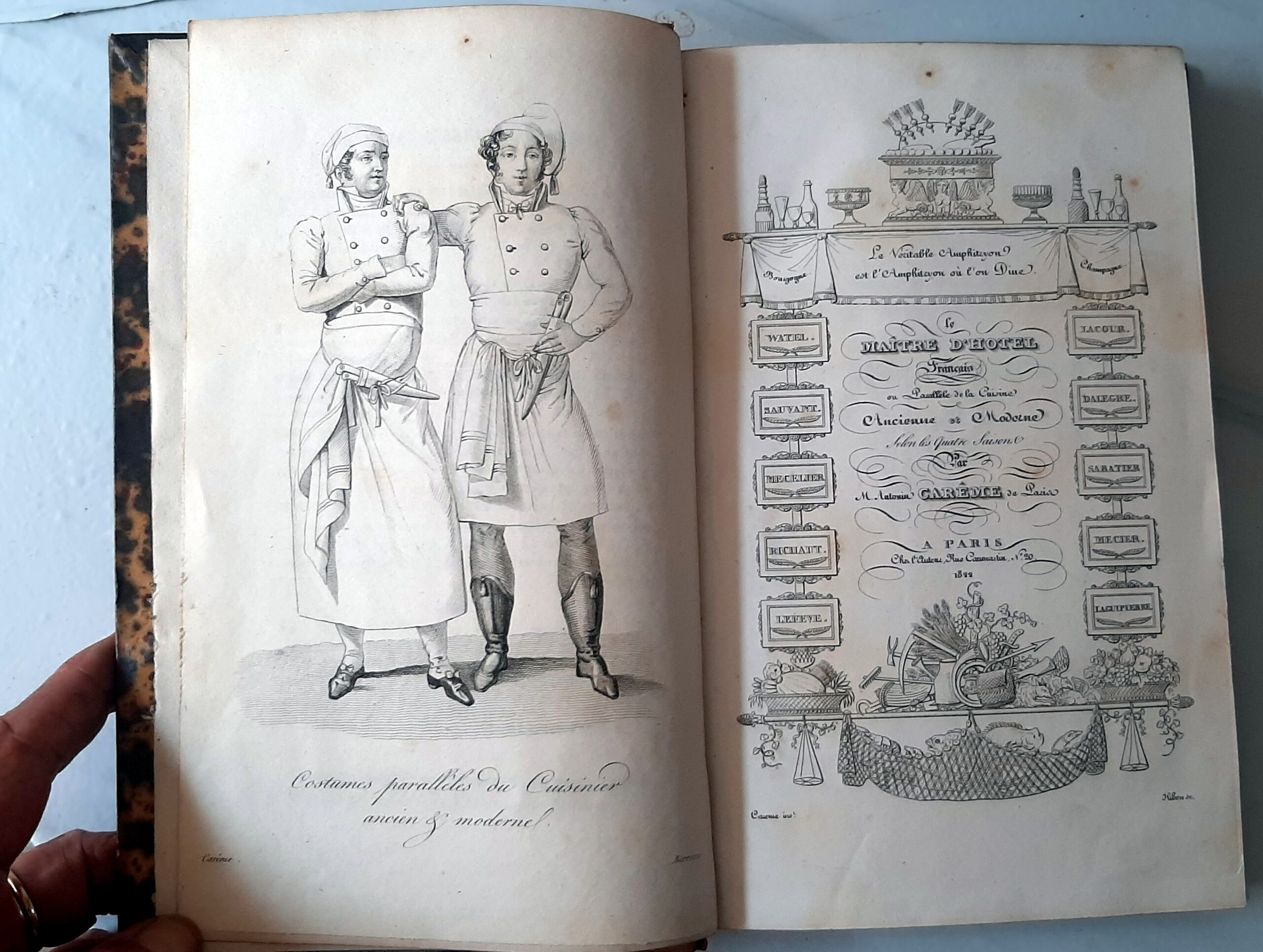 CARÊME, Antonin : « Le maître-d'hôtel français, traité des menus à servir à Paris, à St-Pétersbourg, à Londres et à Vienne. Complet en 2 volumes » – Image 4