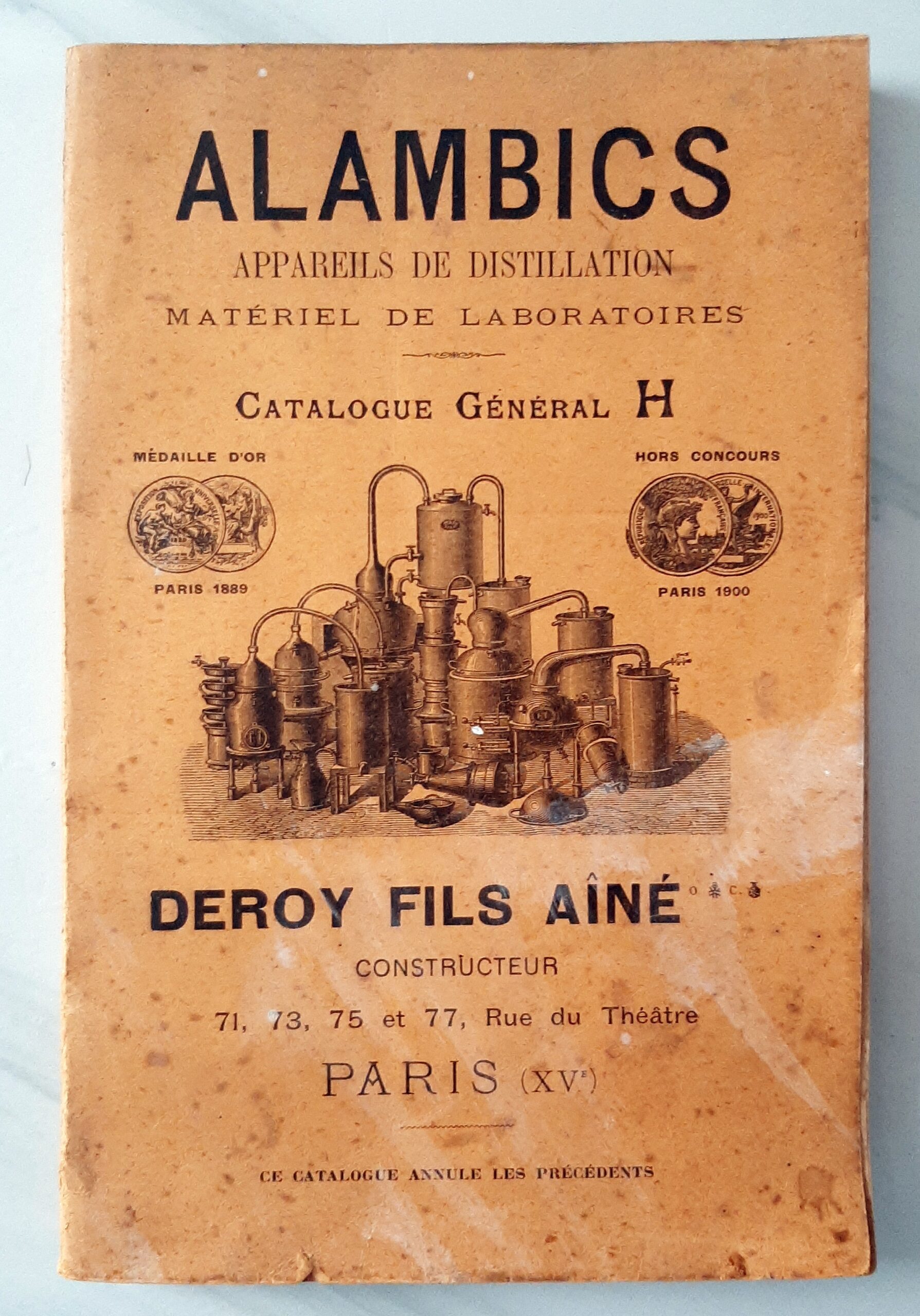 DEROY Fils Aîné – “Catalogue Général H. Alambics, appareils de distillation, matériel de laboratoires.”